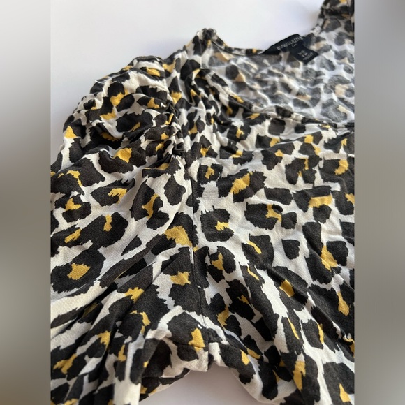 Banana Republic Leopard Print 3/4 Puffed Sleeve Midi Dress Size XS - Picture 7 of 12